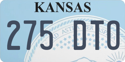 KS license plate 275DTO