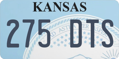 KS license plate 275DTS