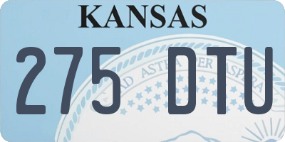KS license plate 275DTU