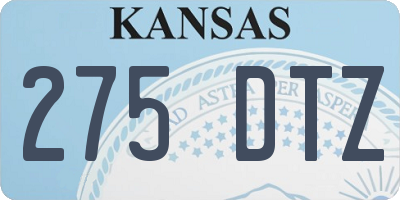 KS license plate 275DTZ