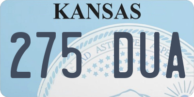 KS license plate 275DUA