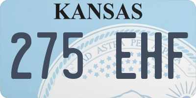 KS license plate 275EHF
