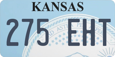 KS license plate 275EHT