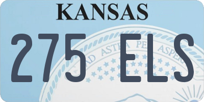 KS license plate 275ELS