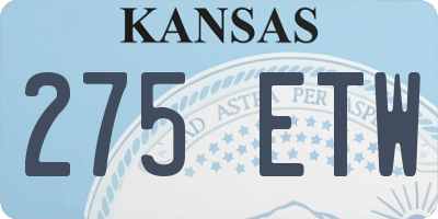 KS license plate 275ETW