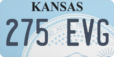 KS license plate 275EVG