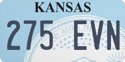 KS license plate 275EVN