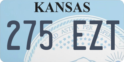 KS license plate 275EZT