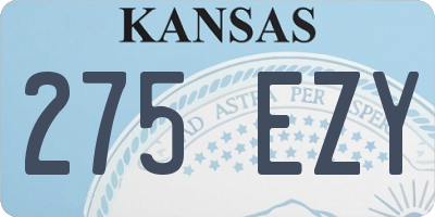KS license plate 275EZY