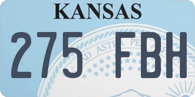 KS license plate 275FBH