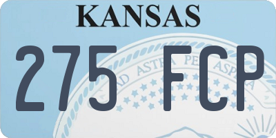 KS license plate 275FCP