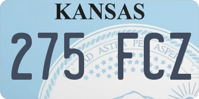 KS license plate 275FCZ