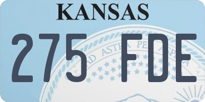 KS license plate 275FDE