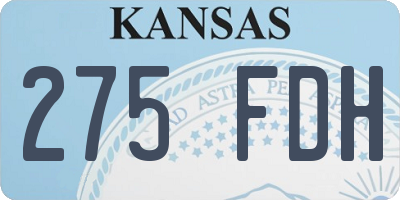 KS license plate 275FDH