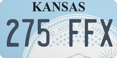 KS license plate 275FFX
