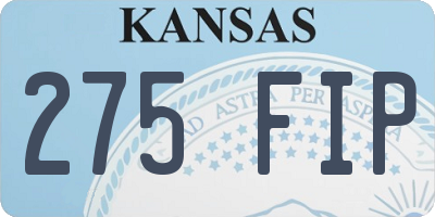 KS license plate 275FIP