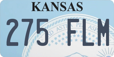 KS license plate 275FLM