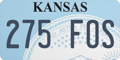 KS license plate 275FOS
