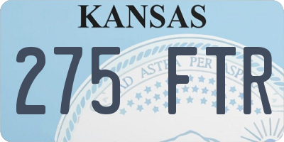 KS license plate 275FTR