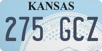 KS license plate 275GCZ