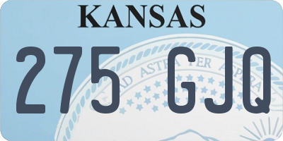 KS license plate 275GJQ