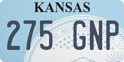 KS license plate 275GNP