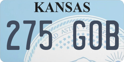 KS license plate 275GOB
