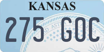 KS license plate 275GOC