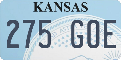 KS license plate 275GOE