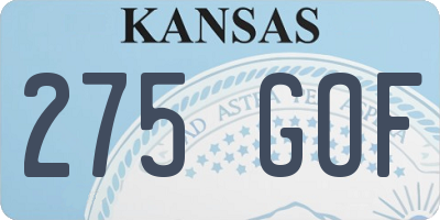 KS license plate 275GOF