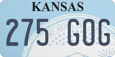 KS license plate 275GOG