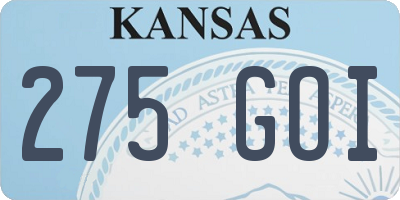 KS license plate 275GOI