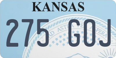 KS license plate 275GOJ