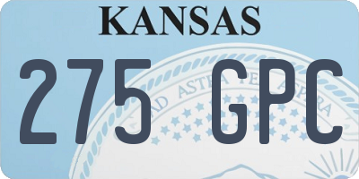 KS license plate 275GPC