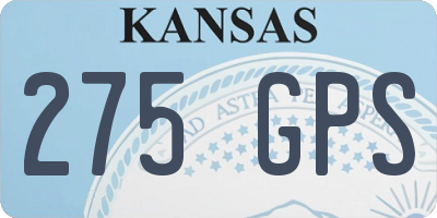 KS license plate 275GPS
