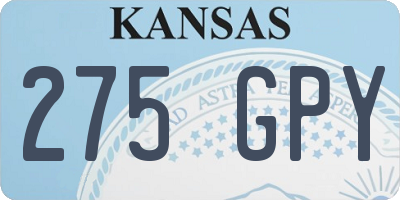 KS license plate 275GPY