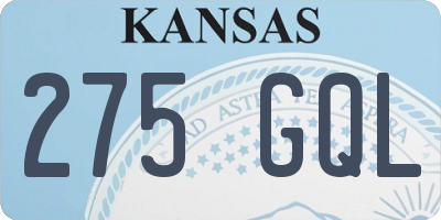 KS license plate 275GQL