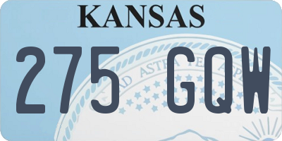 KS license plate 275GQW
