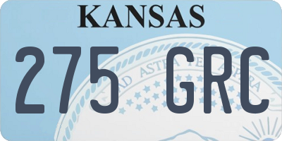 KS license plate 275GRC