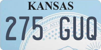 KS license plate 275GUQ