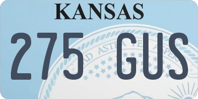 KS license plate 275GUS