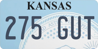 KS license plate 275GUT