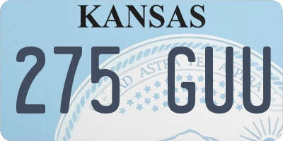 KS license plate 275GUU