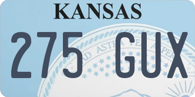 KS license plate 275GUX