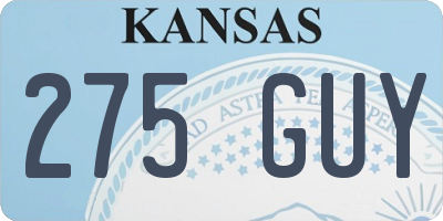 KS license plate 275GUY