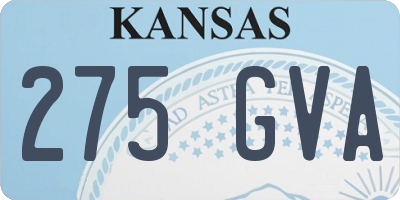 KS license plate 275GVA
