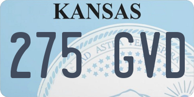 KS license plate 275GVD