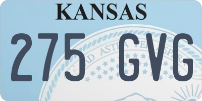 KS license plate 275GVG