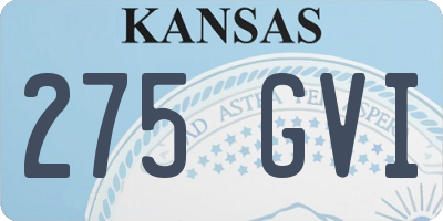 KS license plate 275GVI