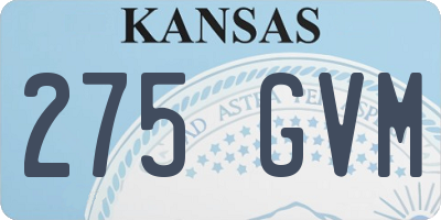 KS license plate 275GVM